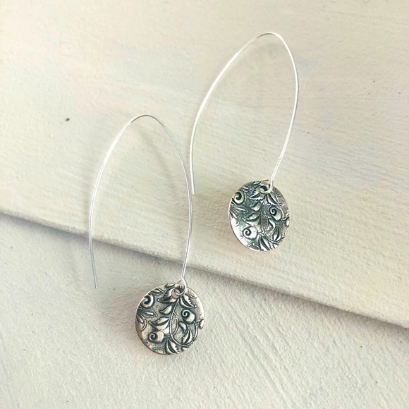 COPY - COPY - Handcrafted Floral Sterling Silver Earrings - Picture 6 of 8